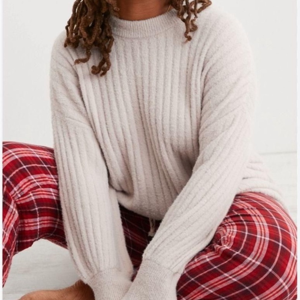 Aerie Buttercream Oversized Ribbed Sweater
